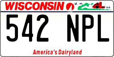 WI license plate 542NPL