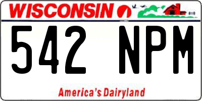 WI license plate 542NPM