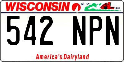 WI license plate 542NPN