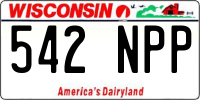 WI license plate 542NPP