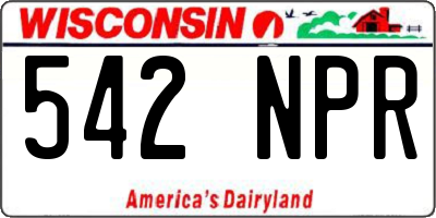 WI license plate 542NPR