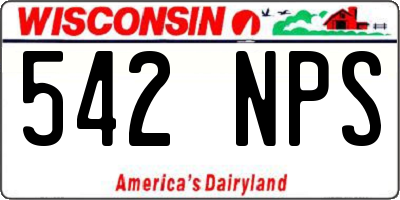WI license plate 542NPS
