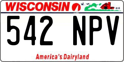 WI license plate 542NPV