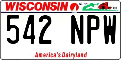 WI license plate 542NPW