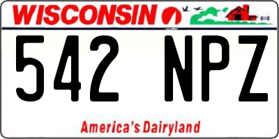 WI license plate 542NPZ