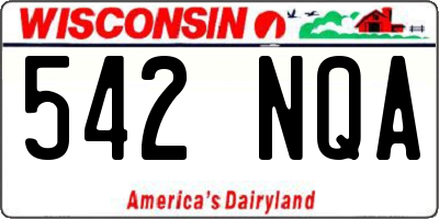 WI license plate 542NQA