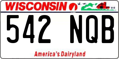 WI license plate 542NQB