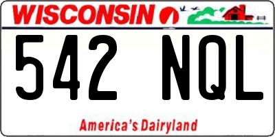 WI license plate 542NQL