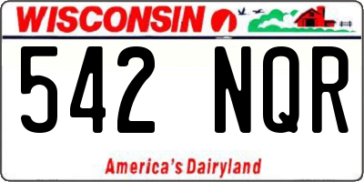 WI license plate 542NQR