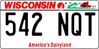 WI license plate 542NQT