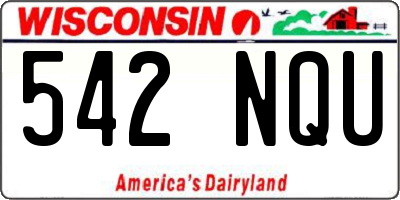 WI license plate 542NQU