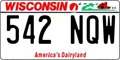 WI license plate 542NQW