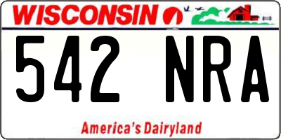 WI license plate 542NRA