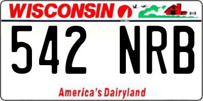 WI license plate 542NRB