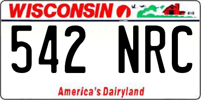 WI license plate 542NRC