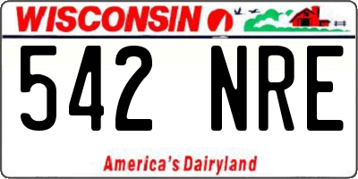 WI license plate 542NRE