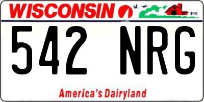 WI license plate 542NRG