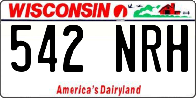 WI license plate 542NRH