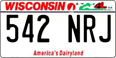 WI license plate 542NRJ