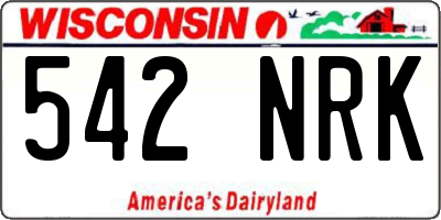 WI license plate 542NRK