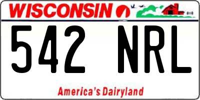 WI license plate 542NRL