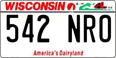 WI license plate 542NRO