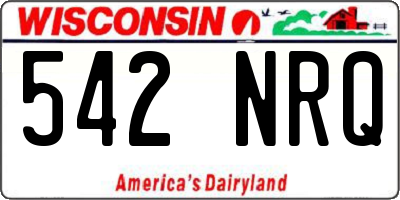 WI license plate 542NRQ