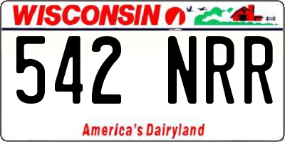 WI license plate 542NRR