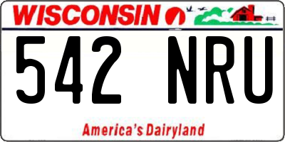 WI license plate 542NRU