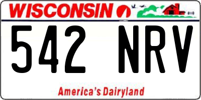 WI license plate 542NRV