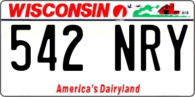 WI license plate 542NRY