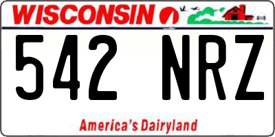 WI license plate 542NRZ