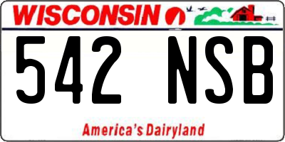 WI license plate 542NSB