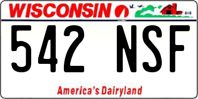 WI license plate 542NSF