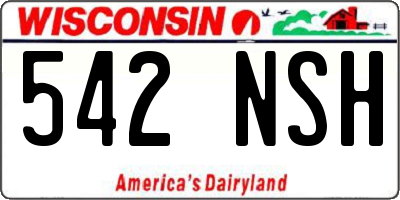 WI license plate 542NSH