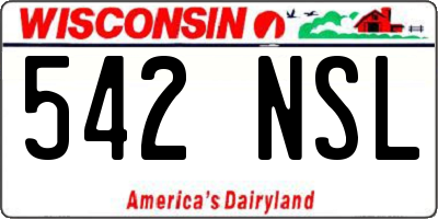WI license plate 542NSL