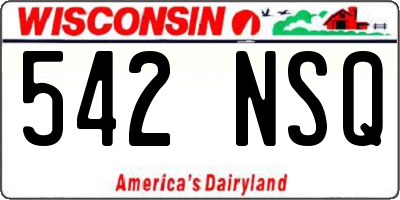 WI license plate 542NSQ