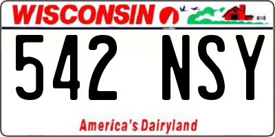 WI license plate 542NSY