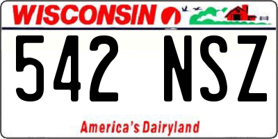 WI license plate 542NSZ