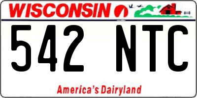 WI license plate 542NTC