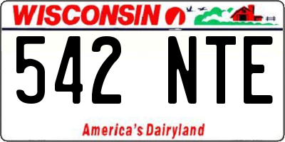 WI license plate 542NTE