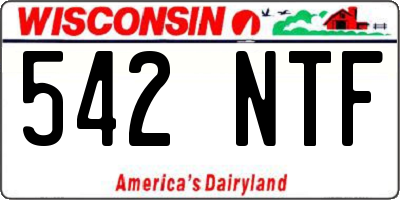 WI license plate 542NTF