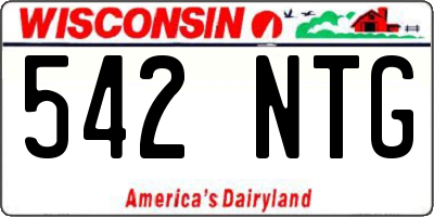 WI license plate 542NTG