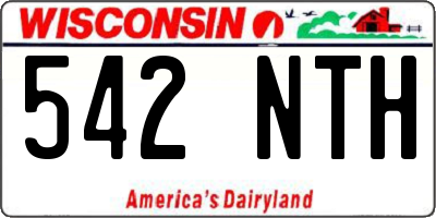 WI license plate 542NTH