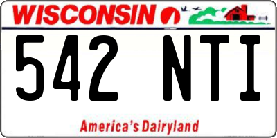 WI license plate 542NTI