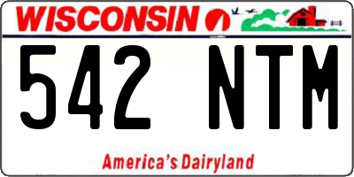 WI license plate 542NTM