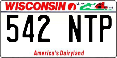 WI license plate 542NTP