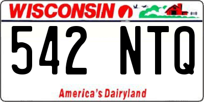 WI license plate 542NTQ