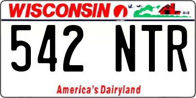 WI license plate 542NTR