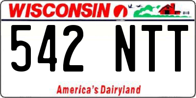 WI license plate 542NTT